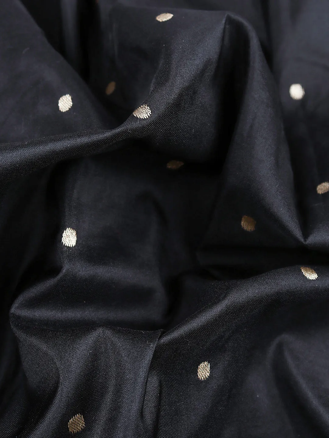 100% Pure Silk Shirt Fabric Black