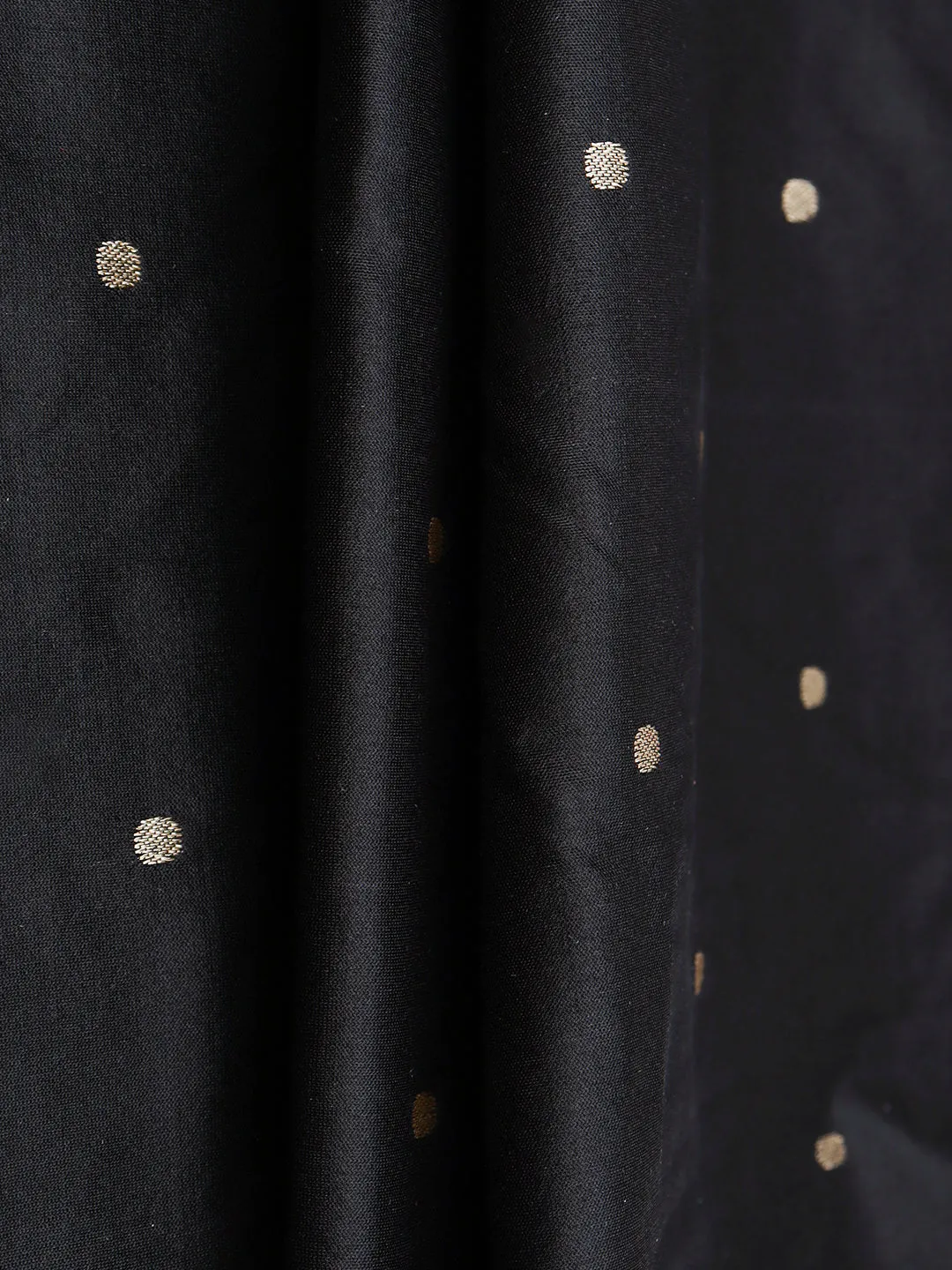 100% Pure Silk Shirt Fabric Black