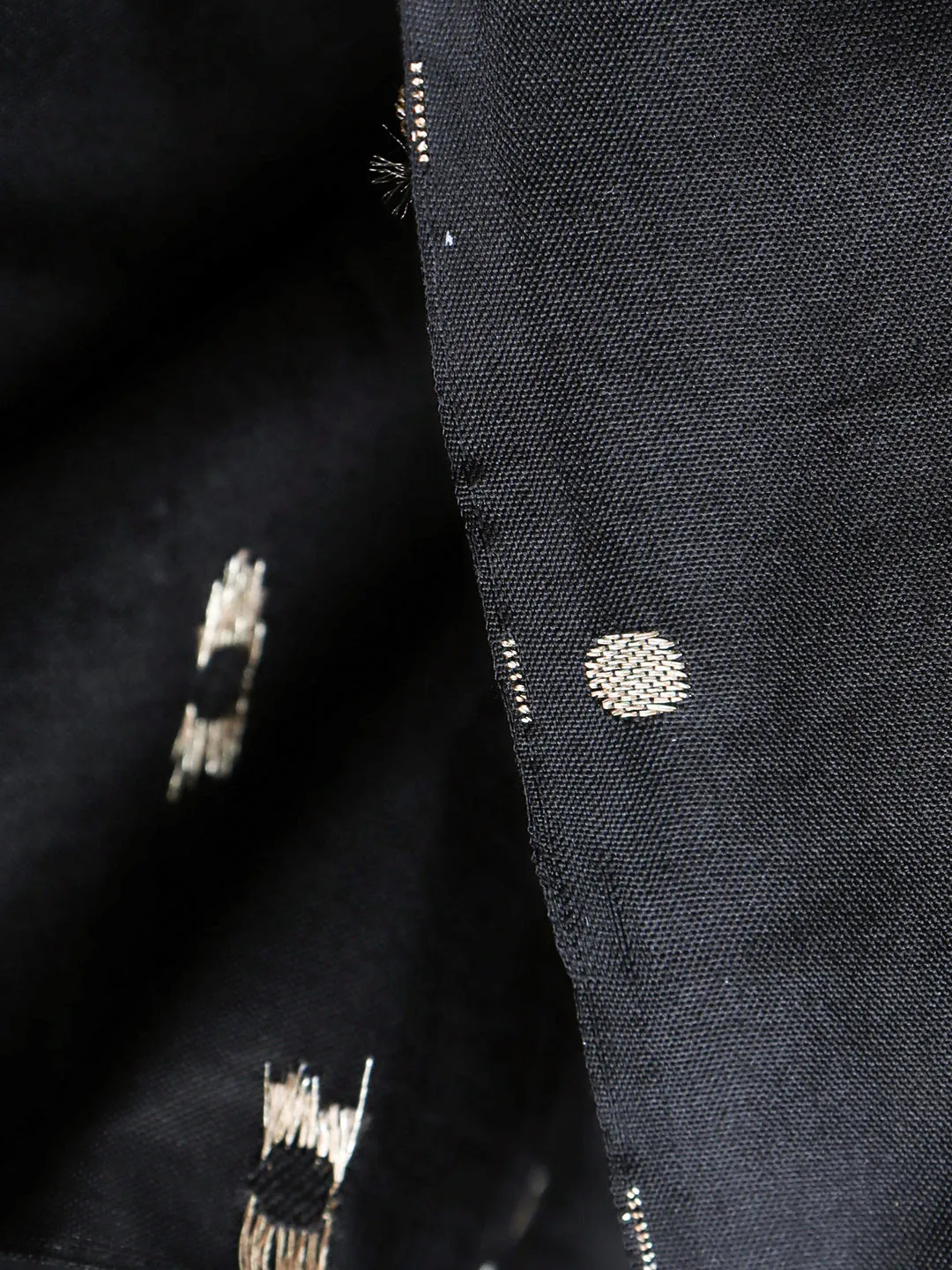 100% Pure Silk Shirt Fabric Black