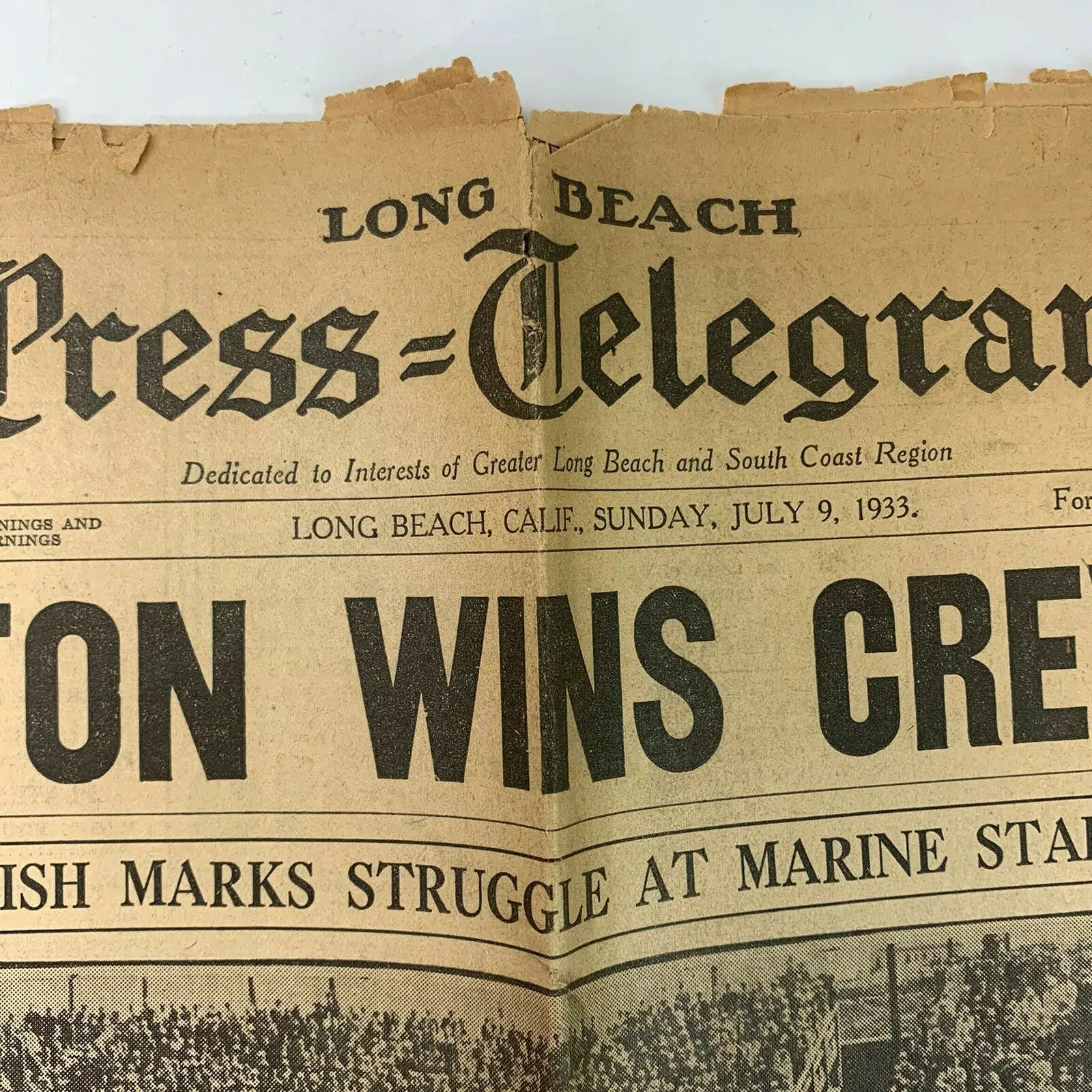 1933 Los Angeles Long Beach Newspaper