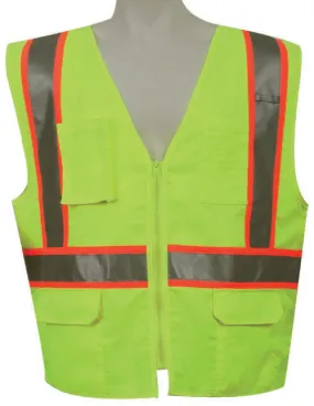 3A Safety - ANSI Certified Multi-pocket Safety Vest Lime Color Size 5X-large