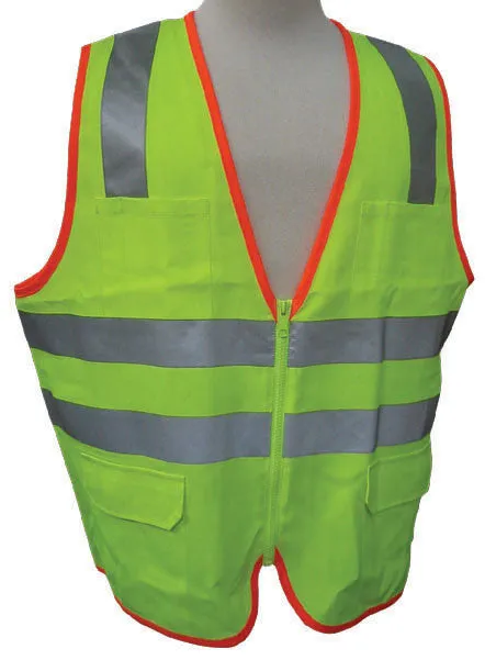 3A Safety - ANSI Certified Safety Vest with Contrasting Outline Lime Color Size 4X-large