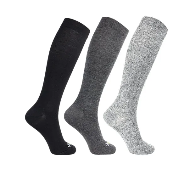 80% Rich Merino Wool Everyday Compression Socks (15-20mmHg) - Solids - 3 Pack