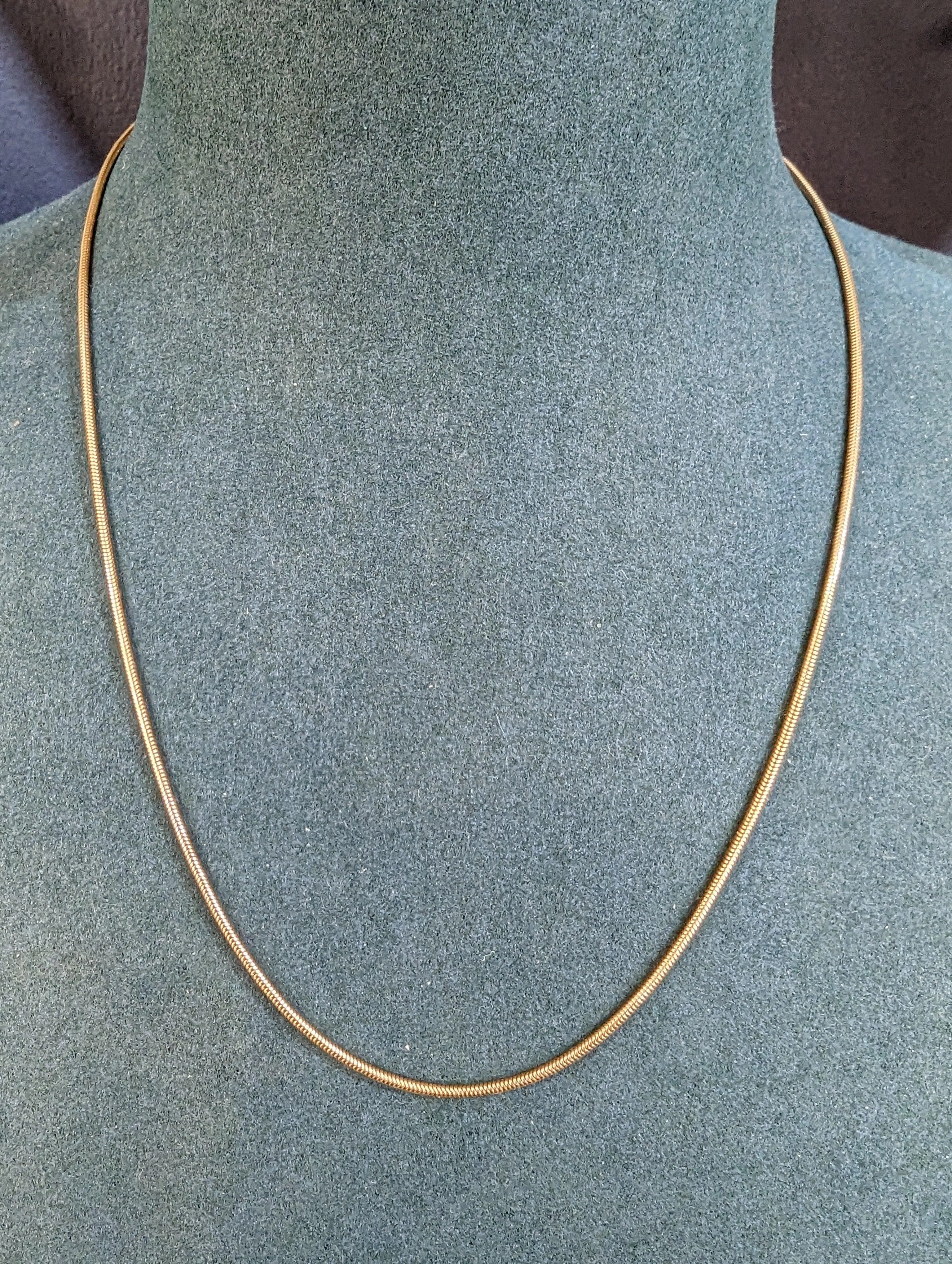 9ct Gold 18" Round Snake Chain Necklace