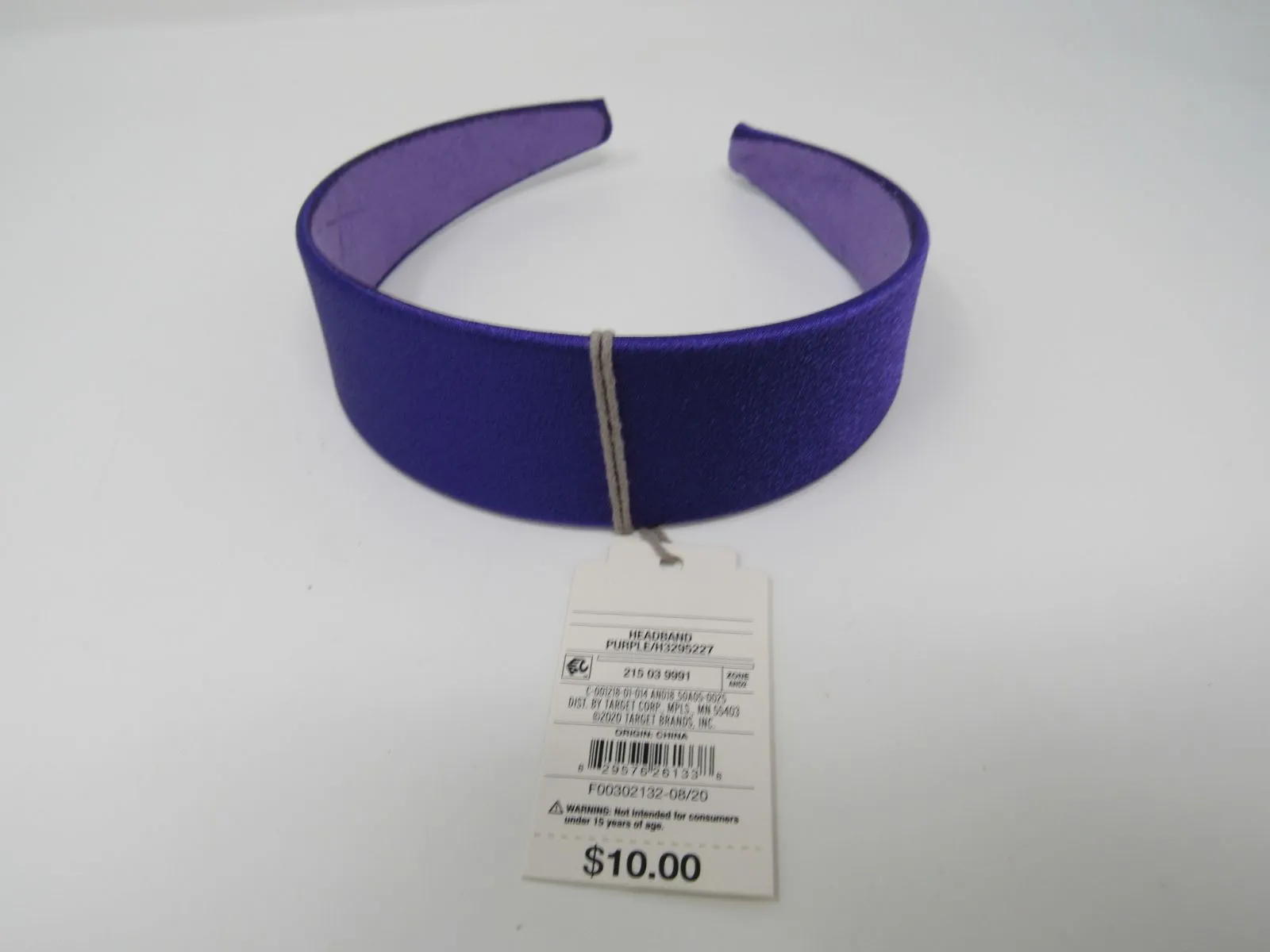 A New Day Headband Satin Purple Fabric Female One Size -- New