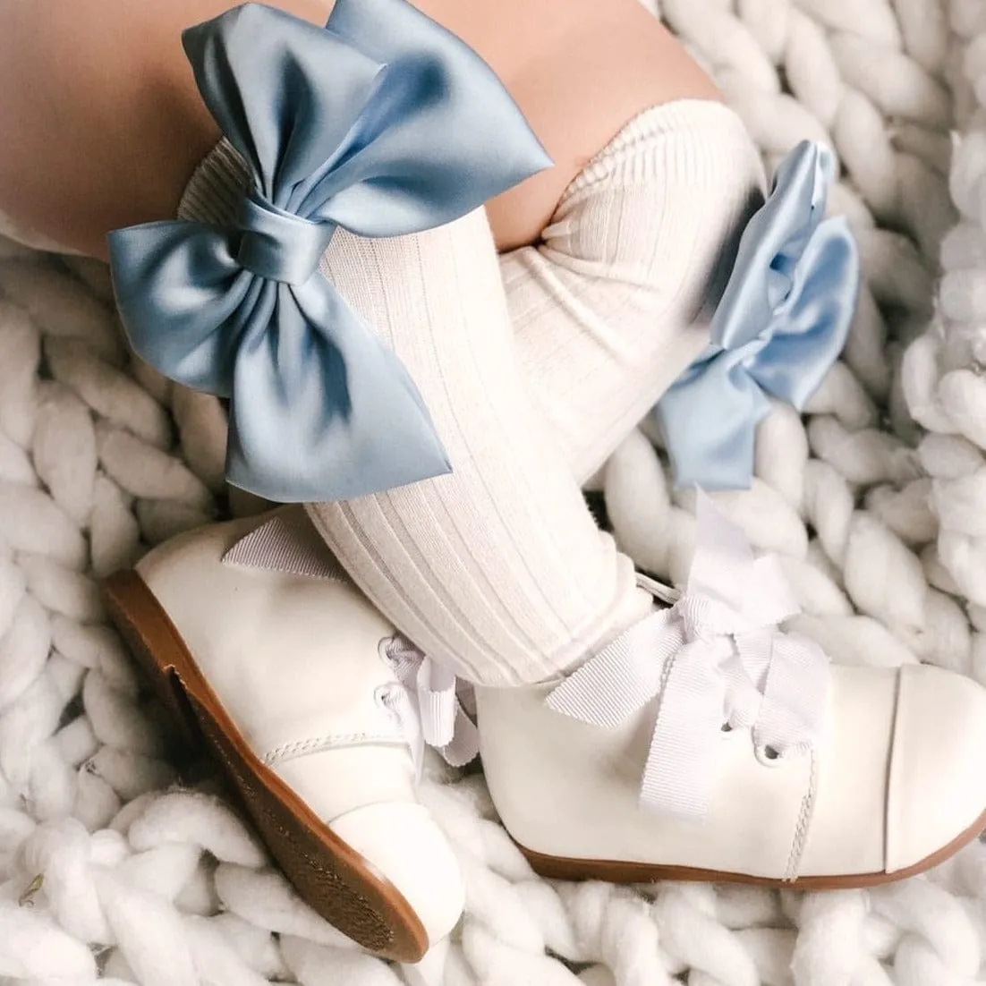 Abigail Satin Bow Socks