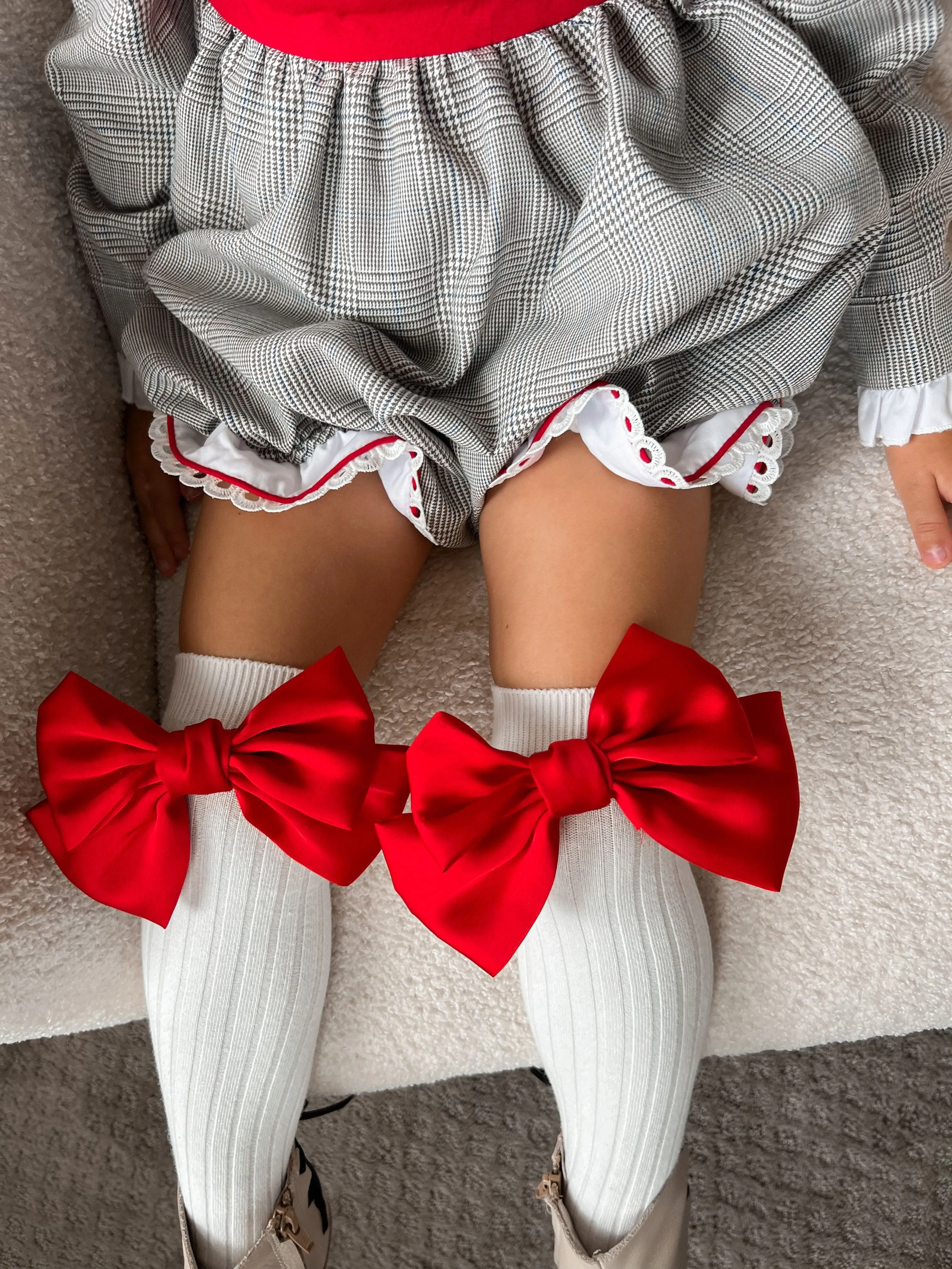 Abigail Satin Bow Socks