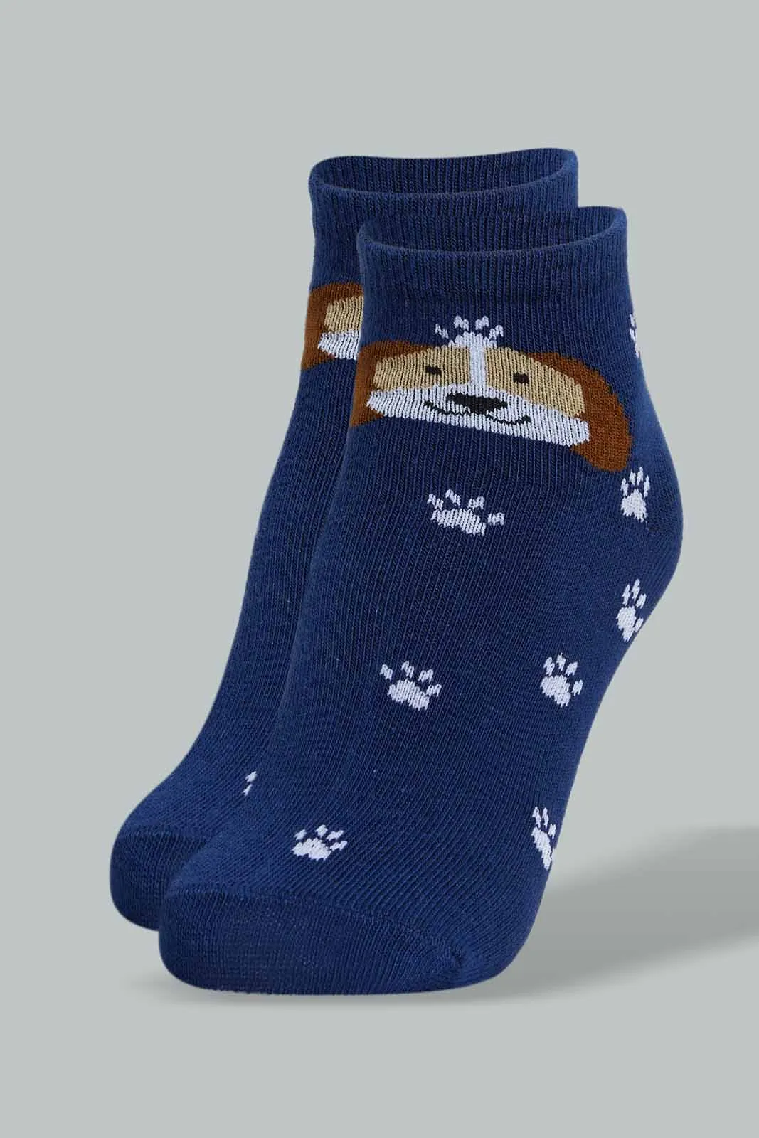 Assorted Paw Ankle Socks For Boys (Pack of 3)