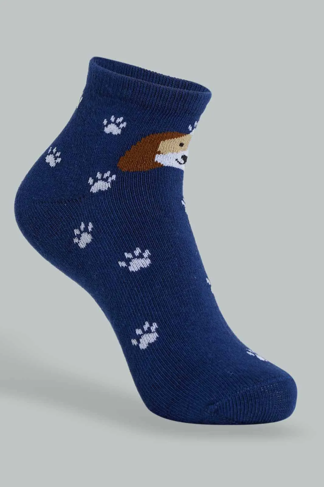 Assorted Paw Ankle Socks For Boys (Pack of 3)