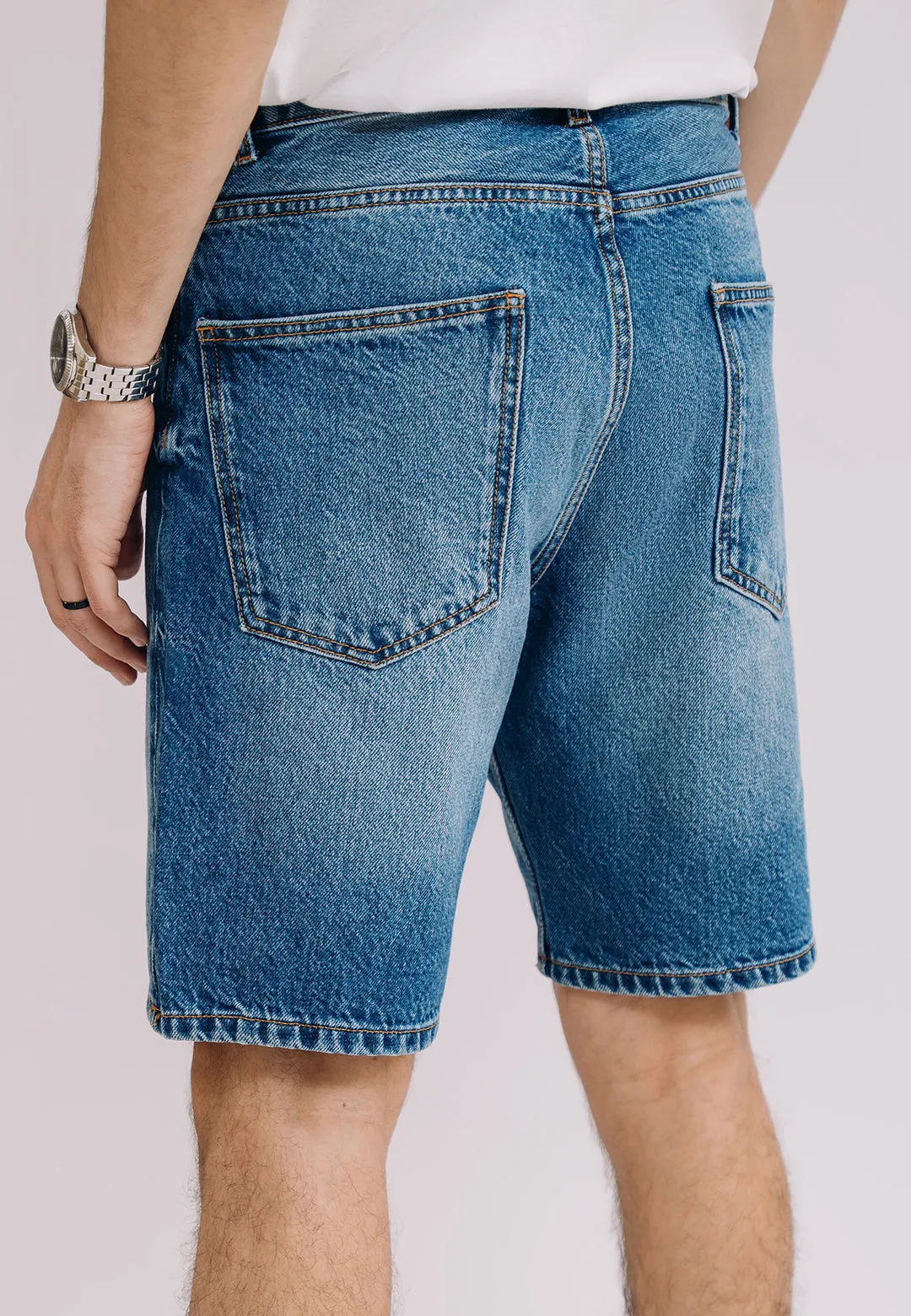 Basic Denim Shorts - Mid Blue