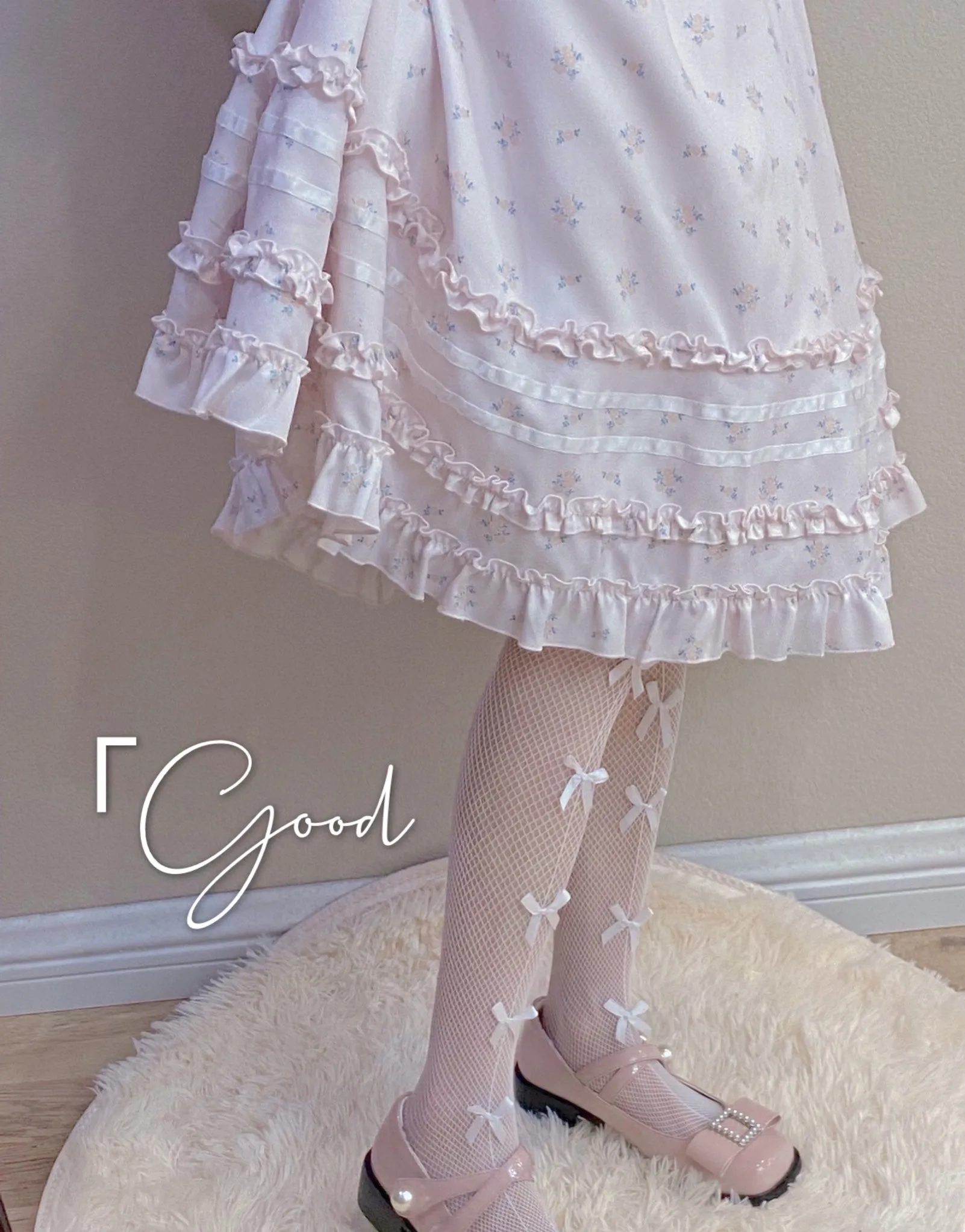 [Basic] Moon Doll Ribbon Stocking Over knees socks