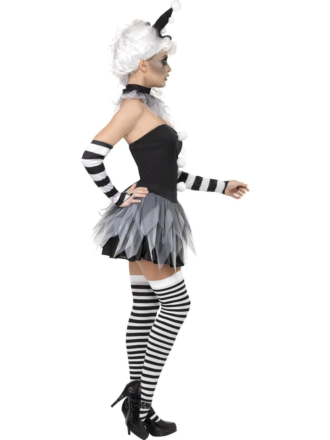 Black & White Pierrot Clown Costume