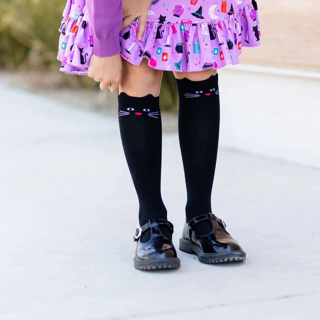 Black Cat Knee High Socks