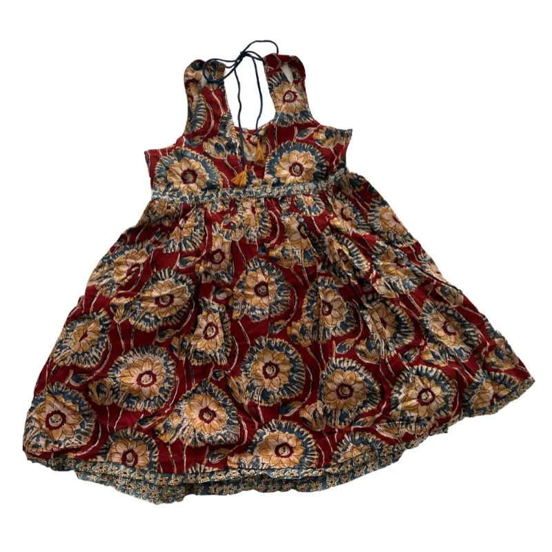 Block Print Kids Dress | Red Floral