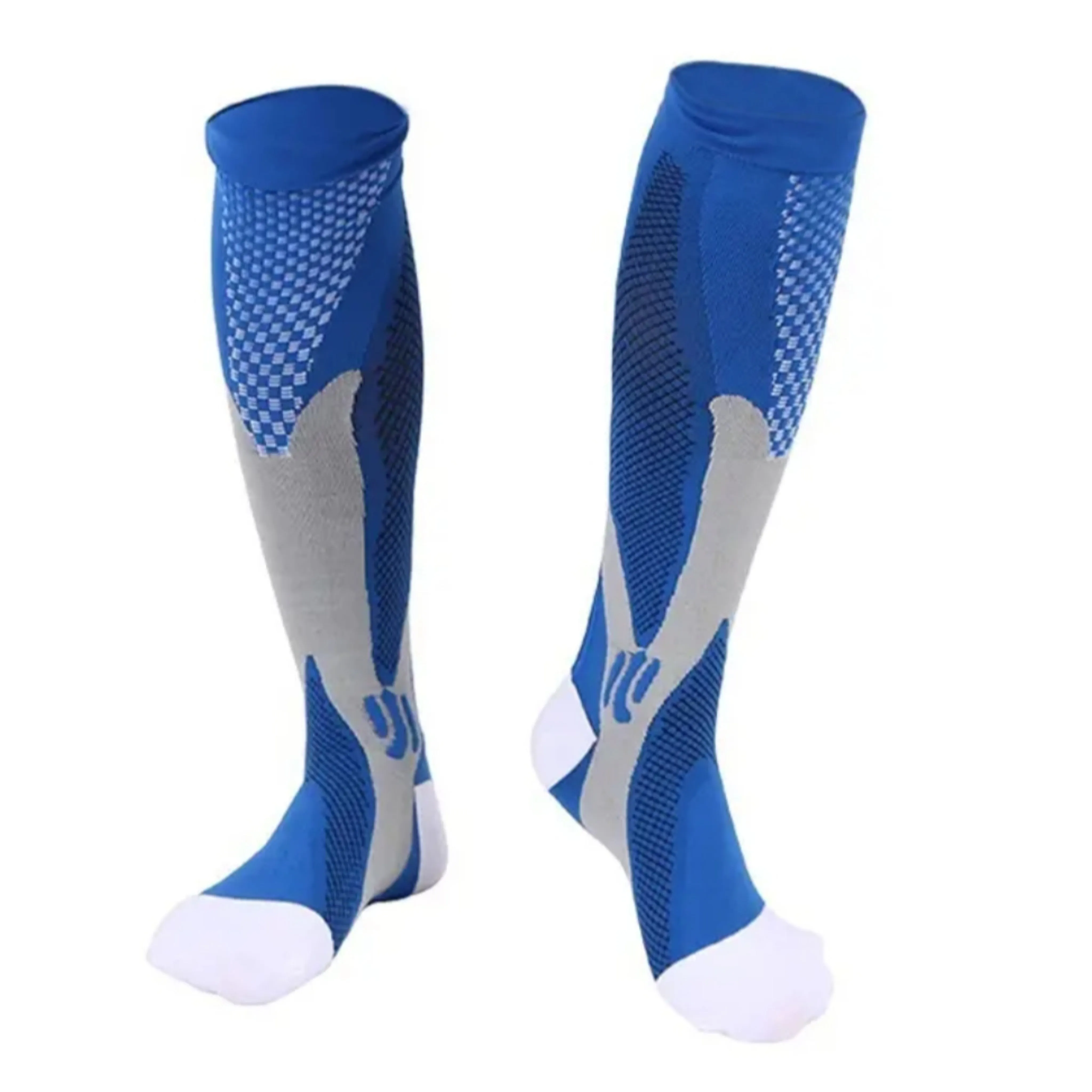 Blue Sport Knee High - (Compression Socks)