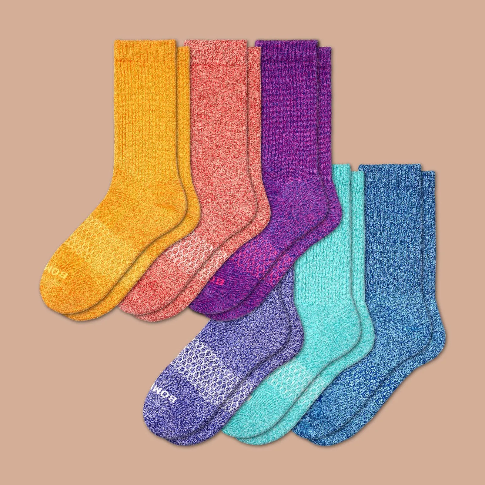 Bright Marls Calf Sock 6-Pack