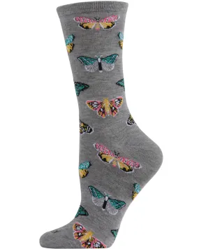 Butterfly Bamboo Blend Crew Socks