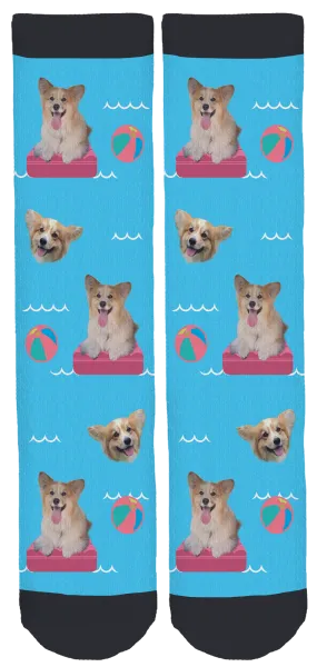 Butters the Fluffy Corgi Crew Socks