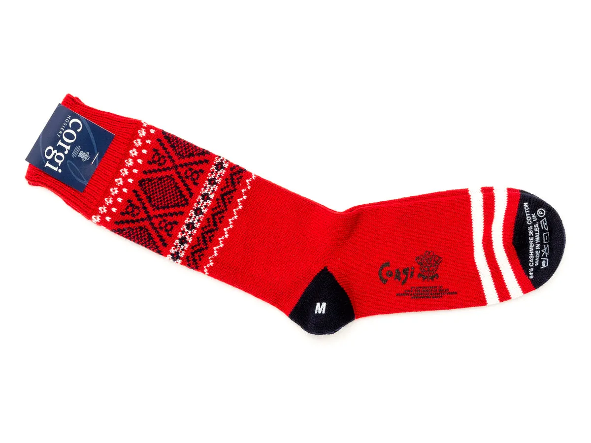 Cashmere Cotton Socks Red