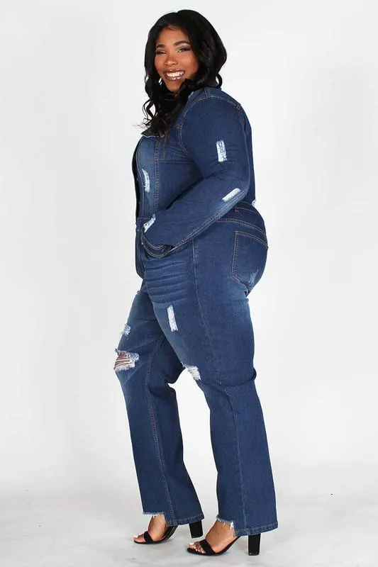 Chel's Denim Jumpsuit Plus