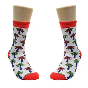 Colorful Palm Tree Pattern Socks from the Sock Panda (Adult Medium - Women's Shoe Sizes 5-10)