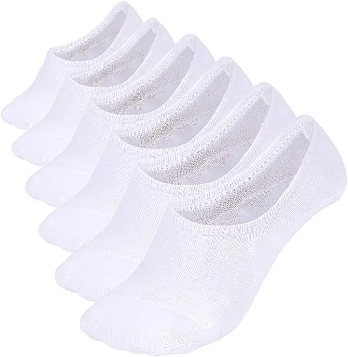 Comfort Rich No-Show Socks - Black & White, Size 10-13