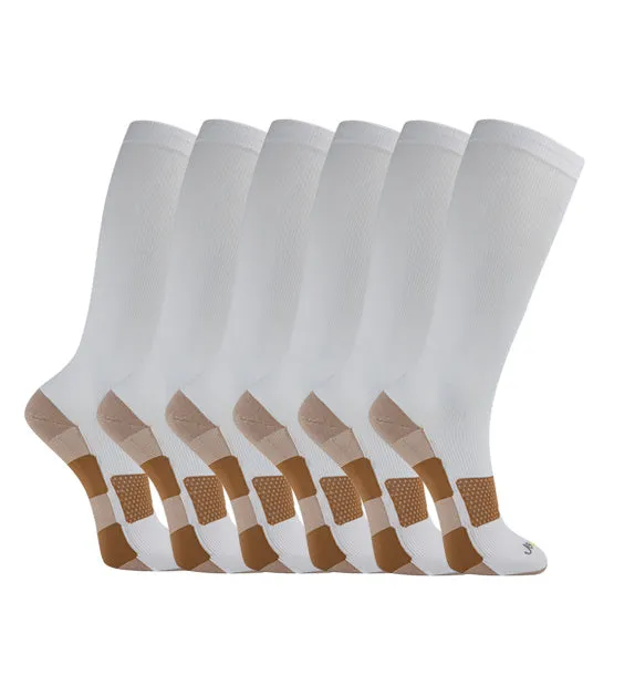 Copper Everyday Compression Socks (15-20mmHg) - 6 Pack