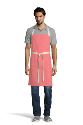 Coral Pink Vibe Bib Apron