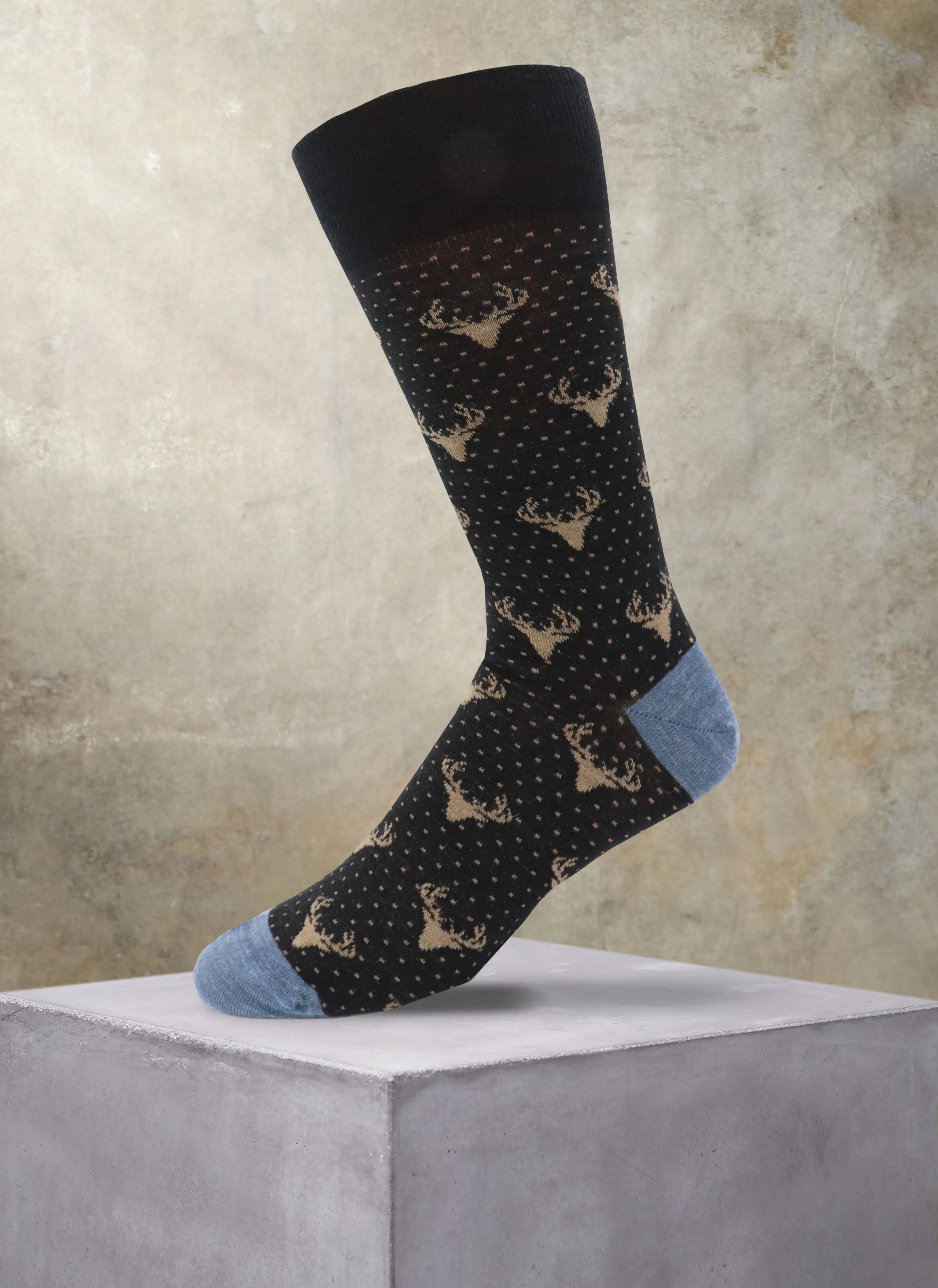 Deer Head Sock in Black