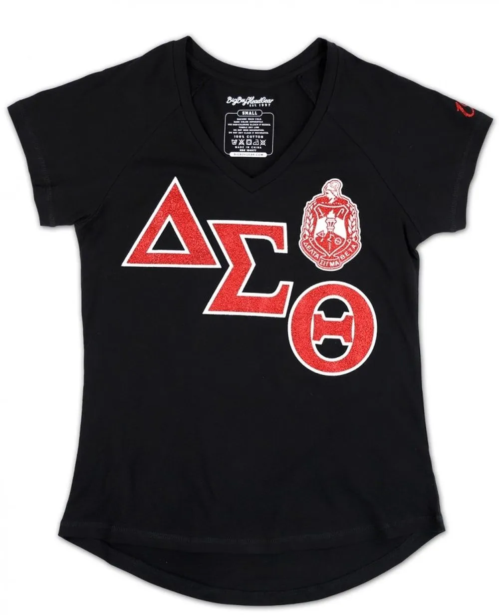 Delta Sigma Theta V-Neck Tee Black