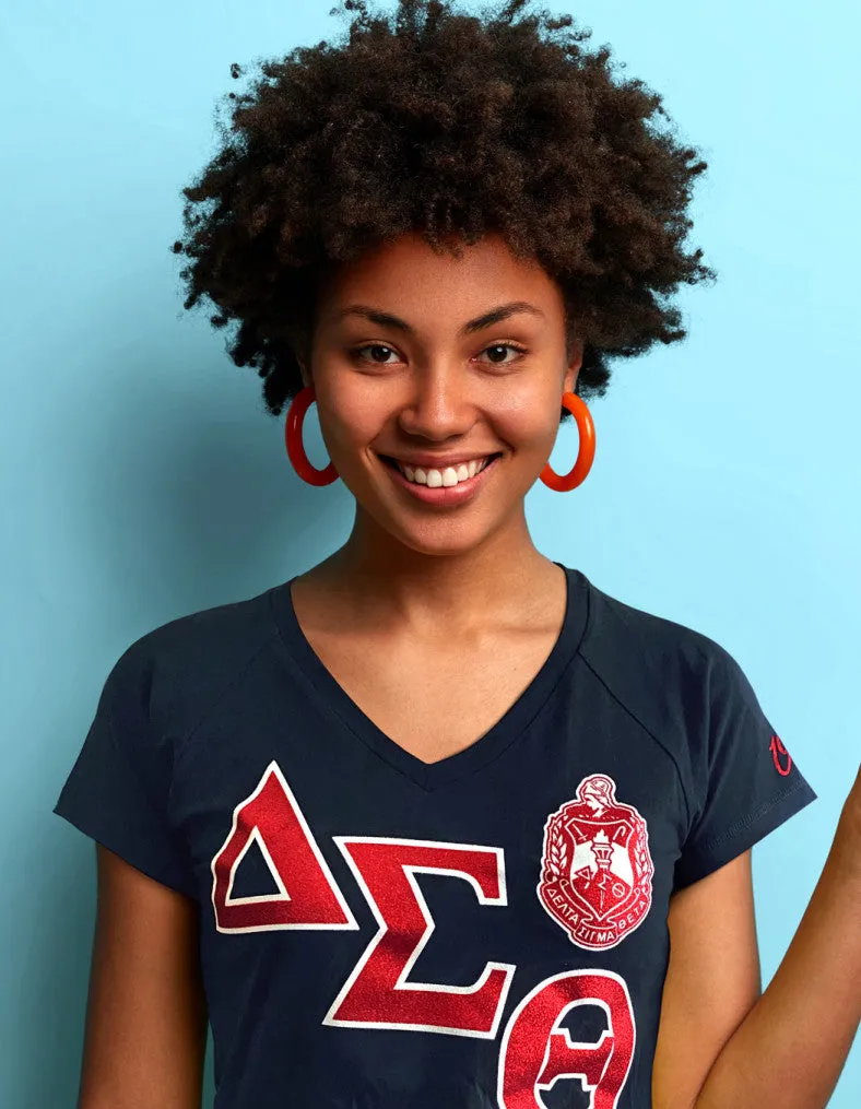 Delta Sigma Theta V-Neck Tee Black