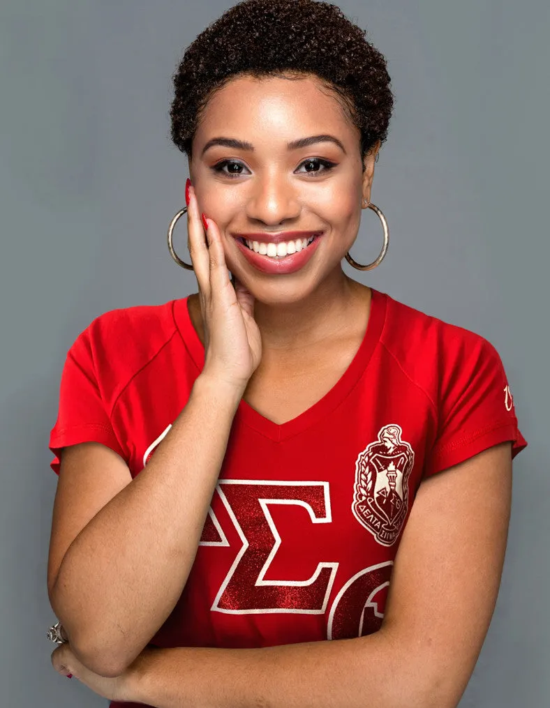 Delta Sigma Theta V-Neck Tee Red