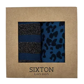 Denim leopard and Berlin  sock box duo