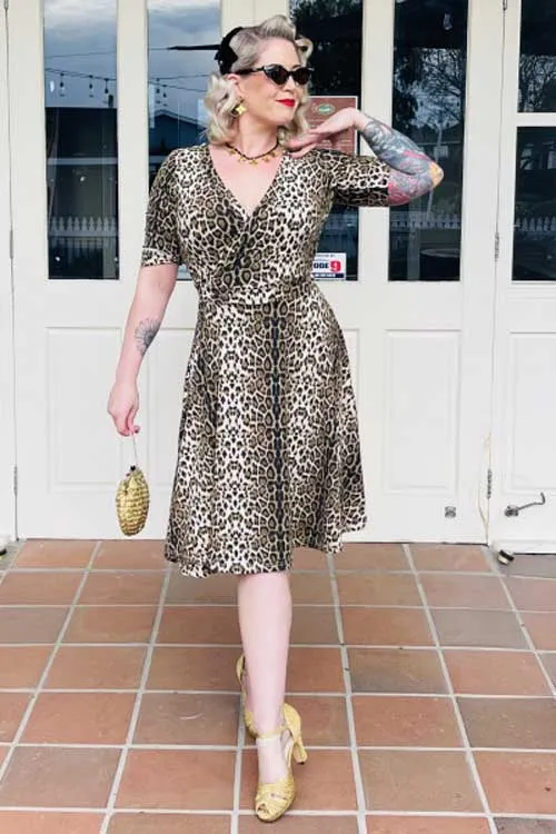 Dolly & Dotty Matilda Wrap Dress in Leopard Print