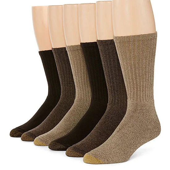 Gold Toe Mens Harrington Crew Sock - 6 Pack