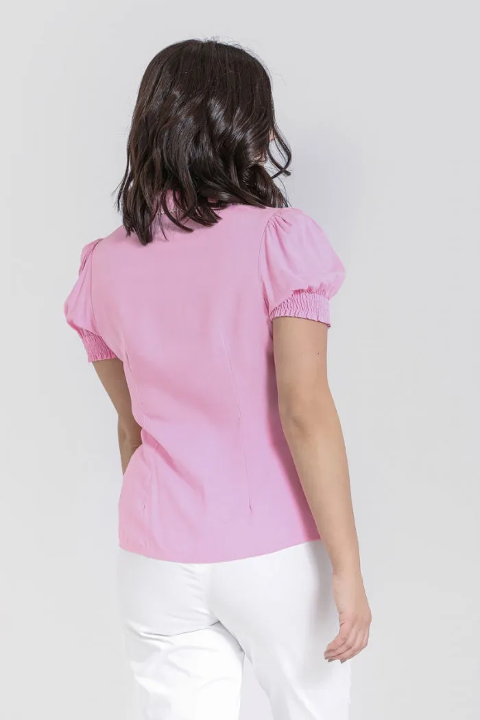 Hell Bunny Calliste Blouse in Pink