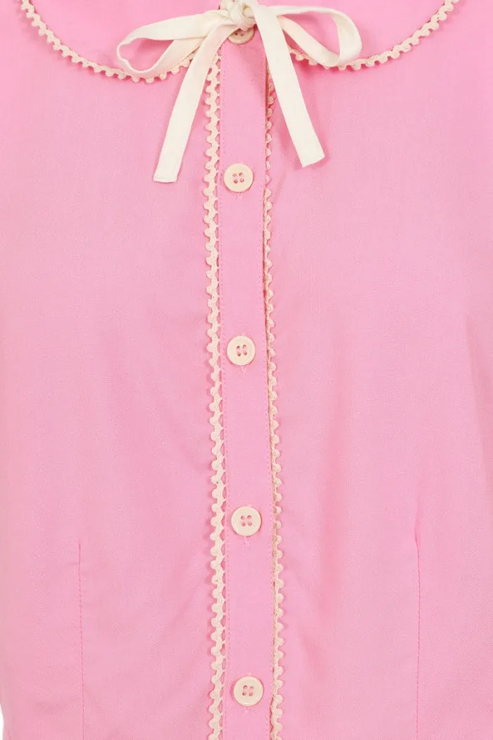 Hell Bunny Calliste Blouse in Pink