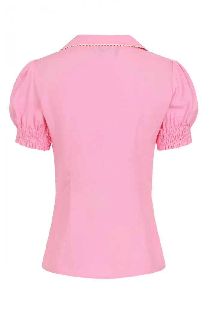 Hell Bunny Calliste Blouse in Pink