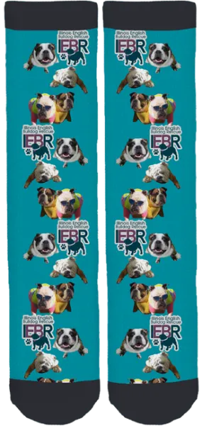 IL English Bulldog Rescue Crew Socks