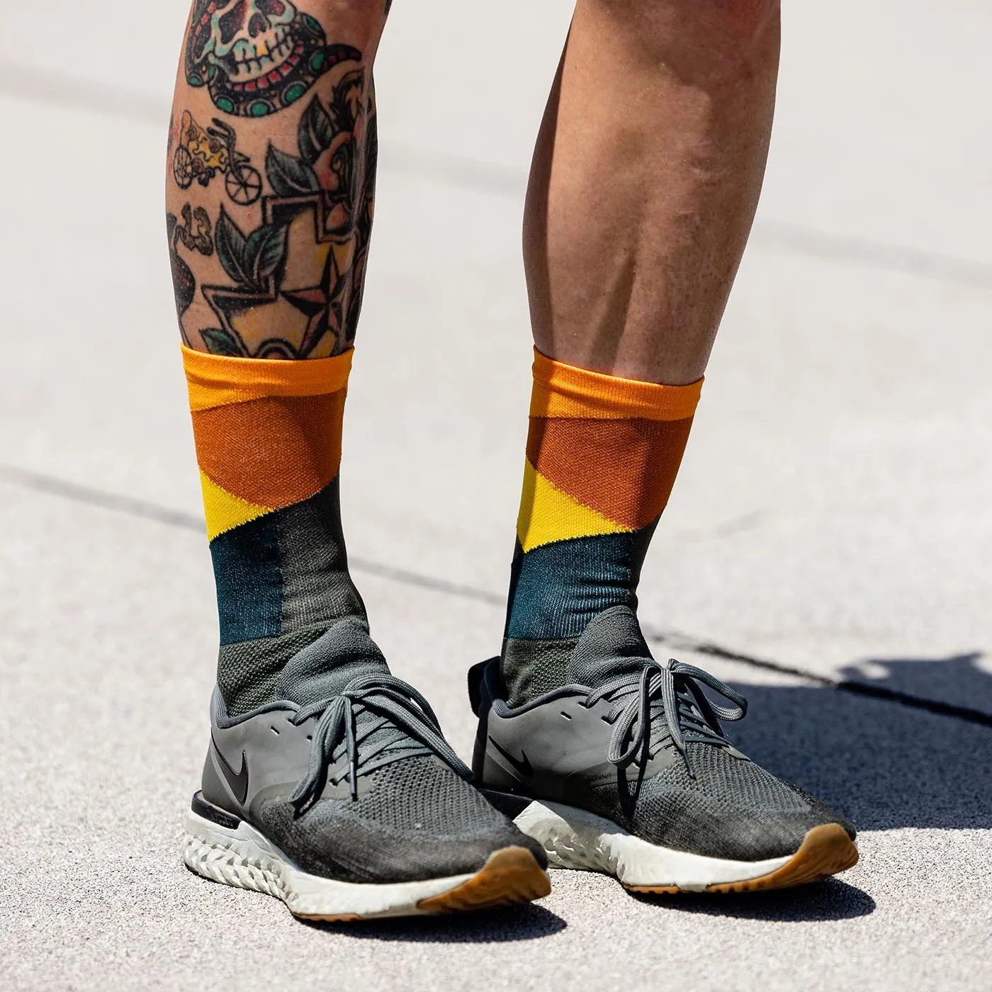 Intersection Olive Orange Sock (Limited Sizes)