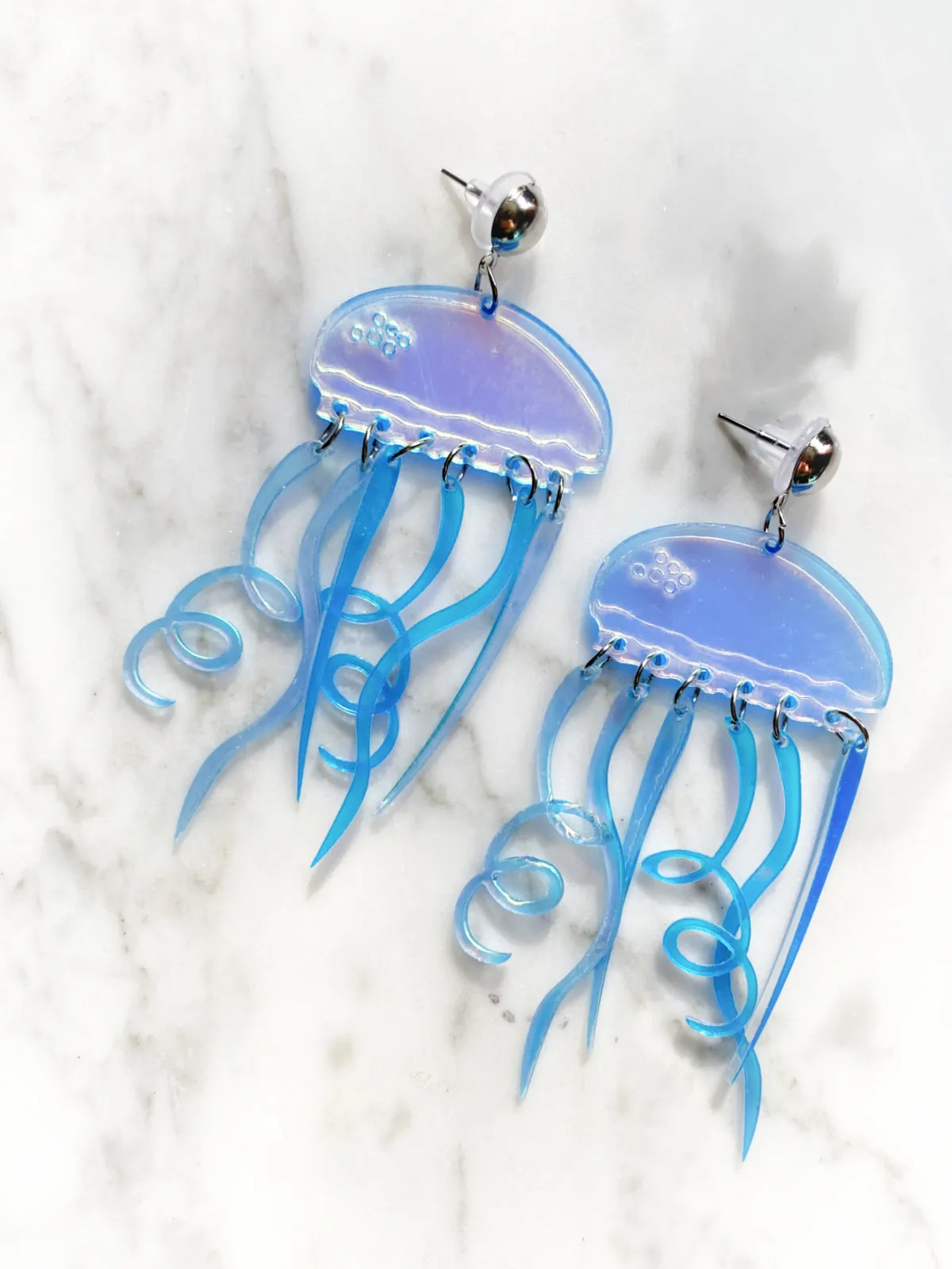 Iridescent Jellyfish Statement Earrings