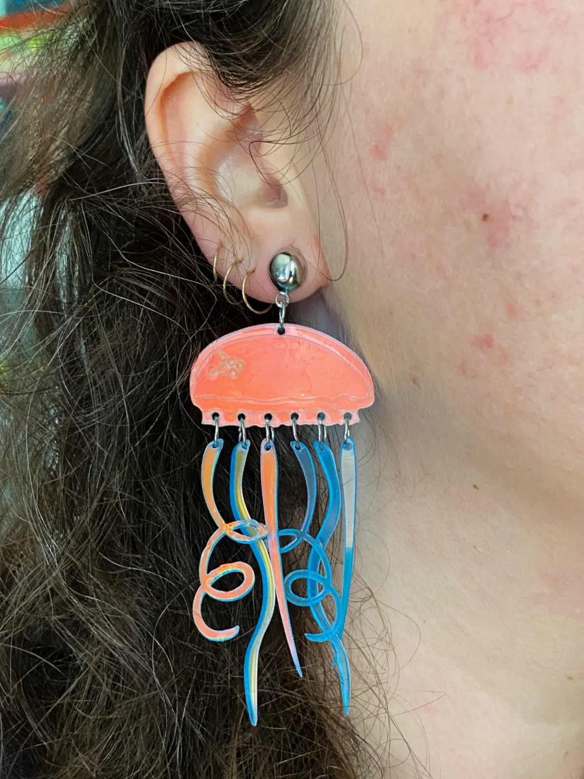 Iridescent Jellyfish Statement Earrings