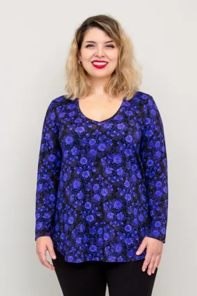 Jackie Long Sleeve, Snow Flower, Bamboo - Final Sale