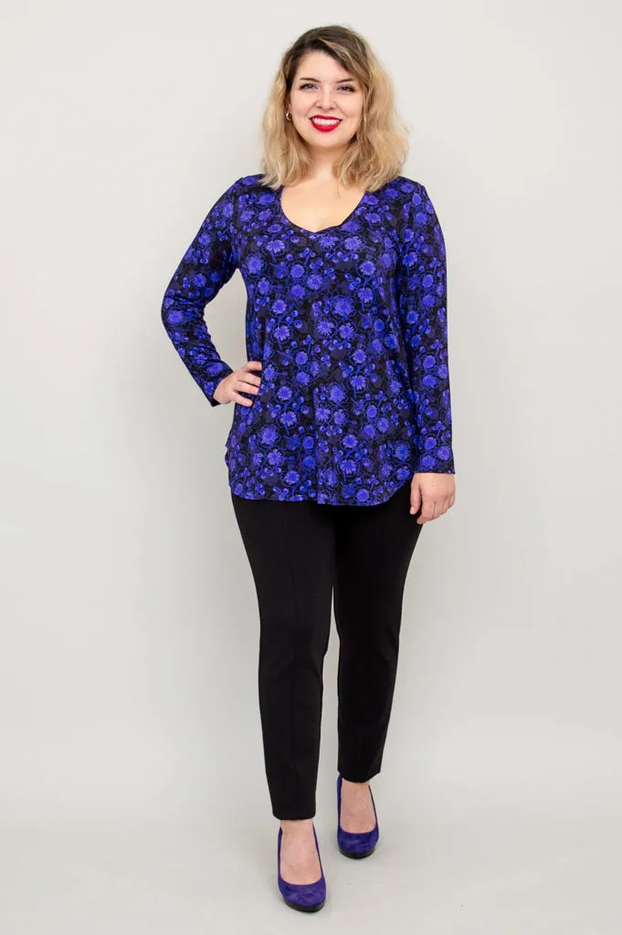 Jackie Long Sleeve, Snow Flower, Bamboo - Final Sale