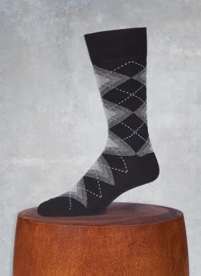 Jaspé Argyle Sock in Black