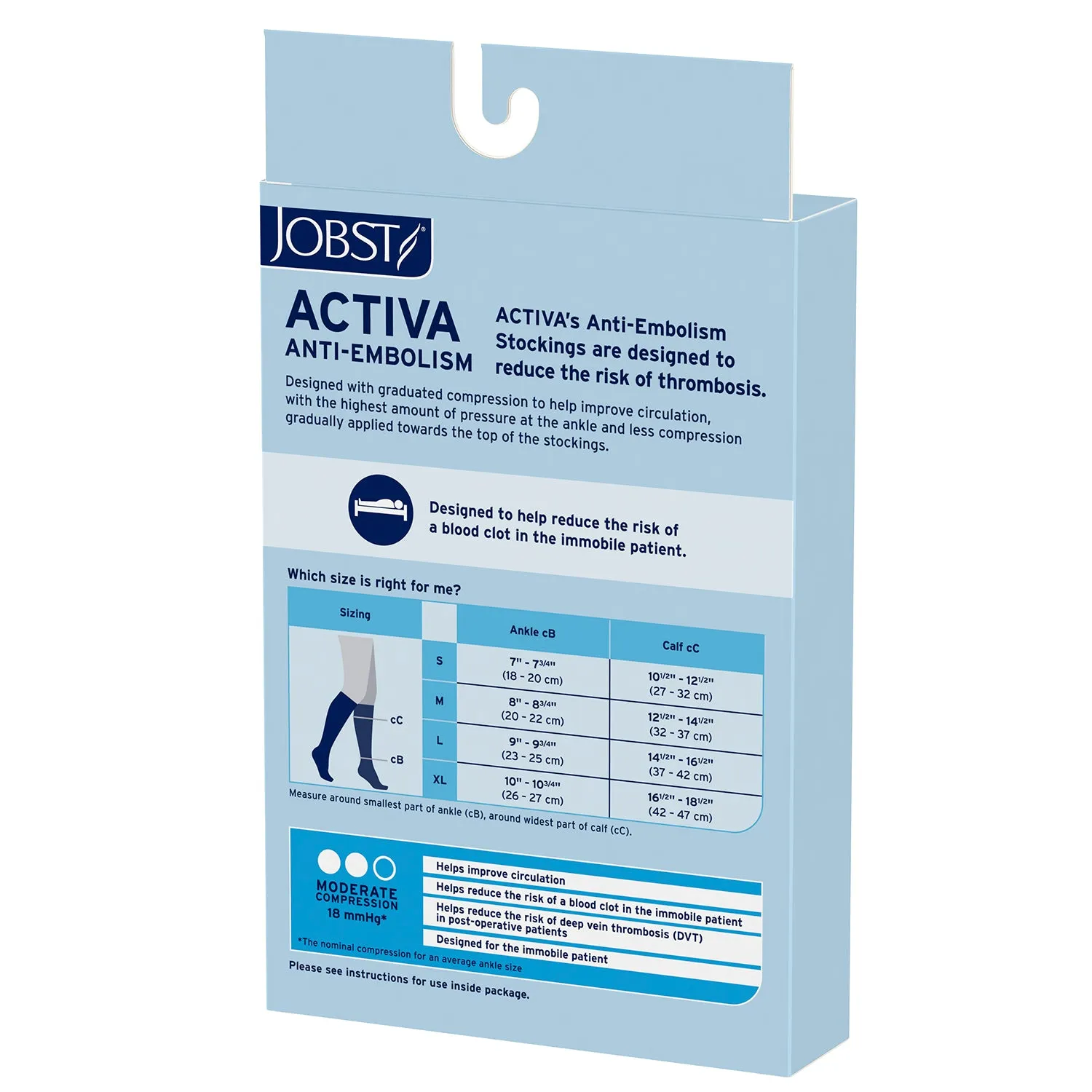 Jobst ACTIVA Anti-Embolism Closed Toe Knee Highs - 18mmHg