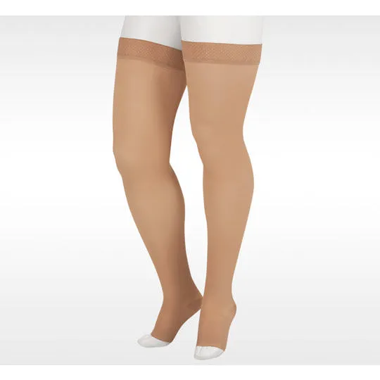 Juzo Soft Thigh High 15-20 mmHg w/ Silicone Band, Open Toe