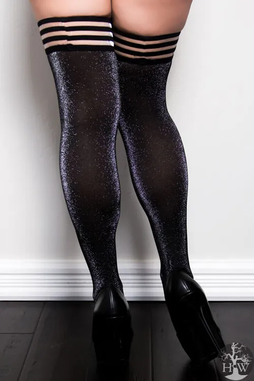 Kaylee Shimmer Thigh Highs with Stay-Up Top