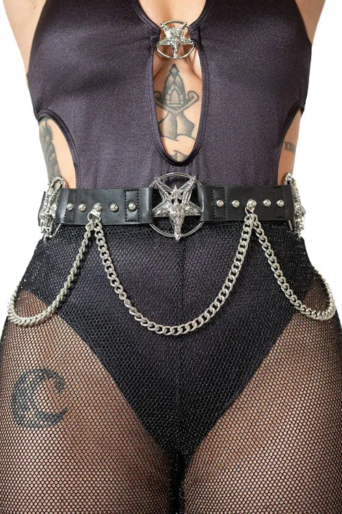 Killstar Our Inner Circle Black Statement Belt Baphomet