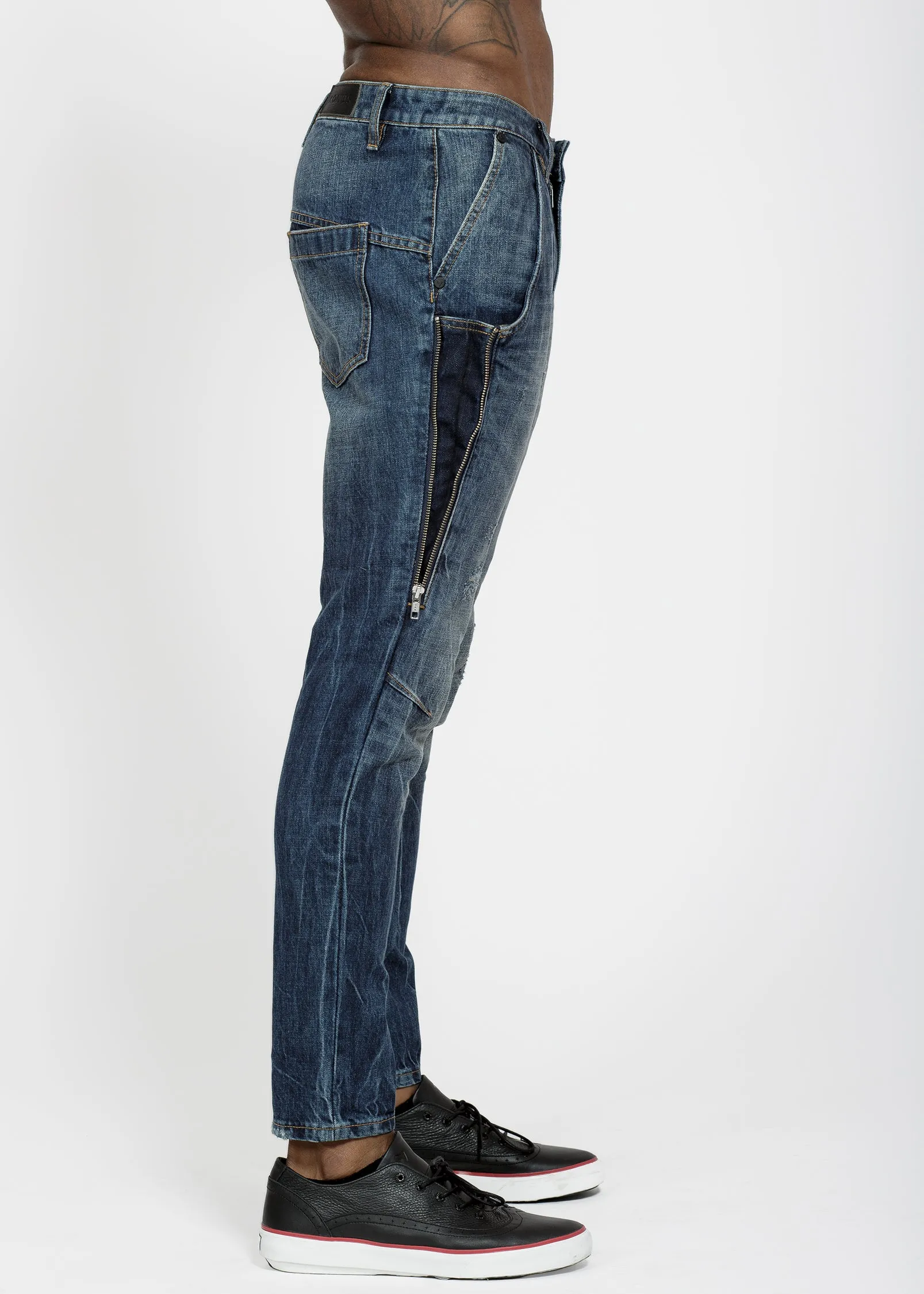 Konus Men's Double Entry Pocket Denim in Blue